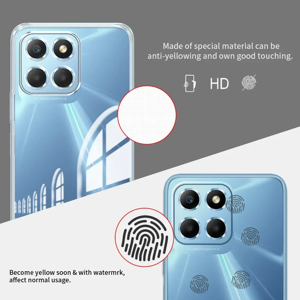 Фото Для Honor X8b /Honor X8A LLY-LX1 CRT-LX1 чехол силиконовая мягкая прозрачная задняя крышка из ТПУ, Противоударная задняя крышка для телефона Honor X8 4G чехол Coque №3