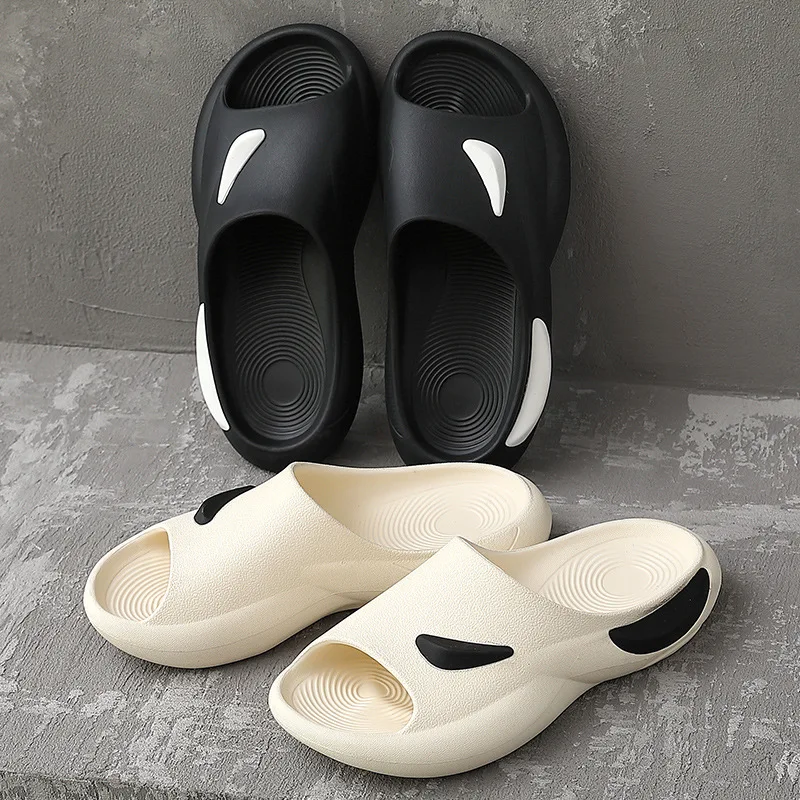 

Step on shit slippers men's summer indoor home bathroom bath couple thick bottom non-slip outer wear men's sandals and slippers