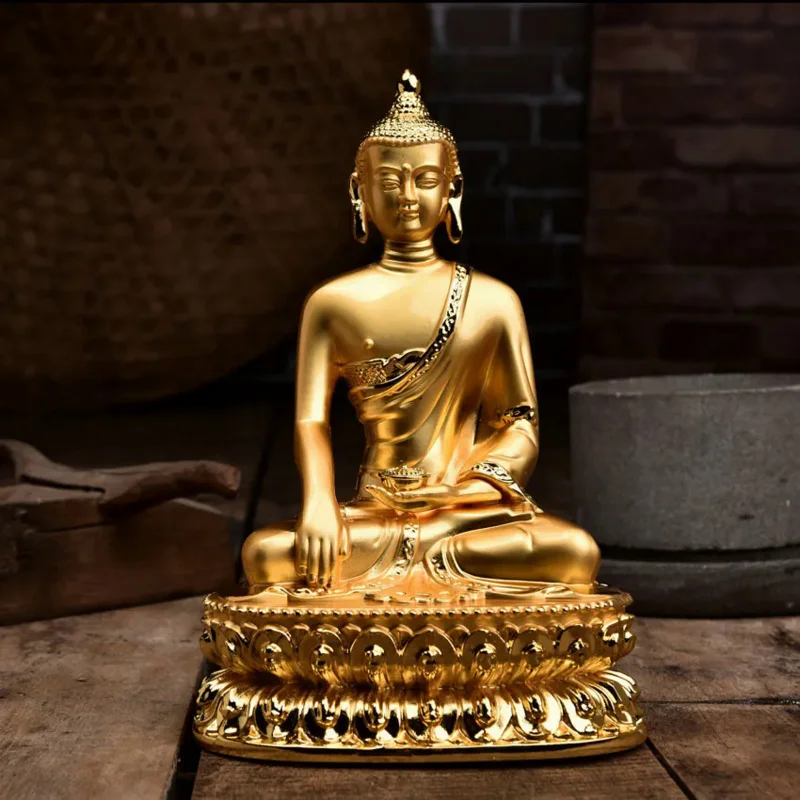 

Special Offer # GOOD Buddhist Buddha figure HOME efficacious Talisman Protection- gilding Tibetan Sakyamuni Buddha