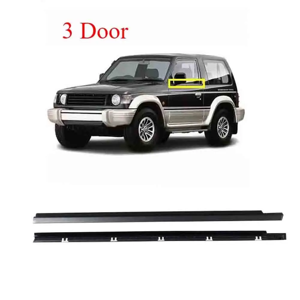 

2 шт., резиновые наружные стекла для Pajero 2nd V20 MB669117 1989-1999, герметичная резина для стекла Montero, защита для 3 дверей