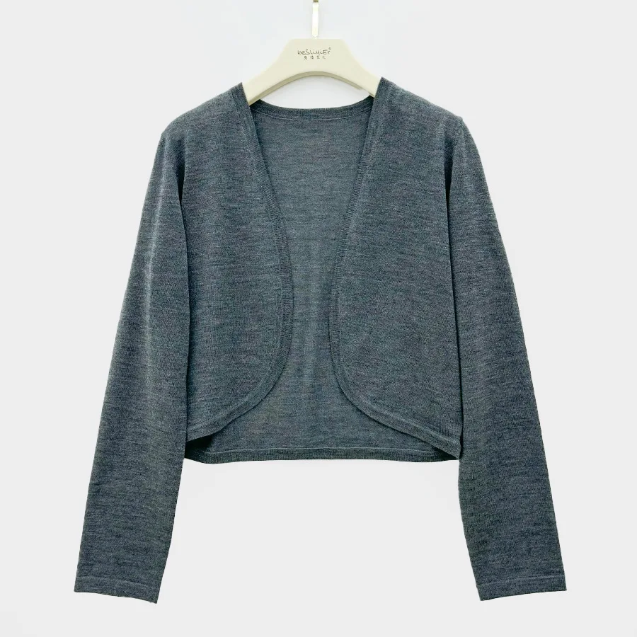 Весенний шерстяной Шелковый кардиган Модный женский вязаный свитер укороченный