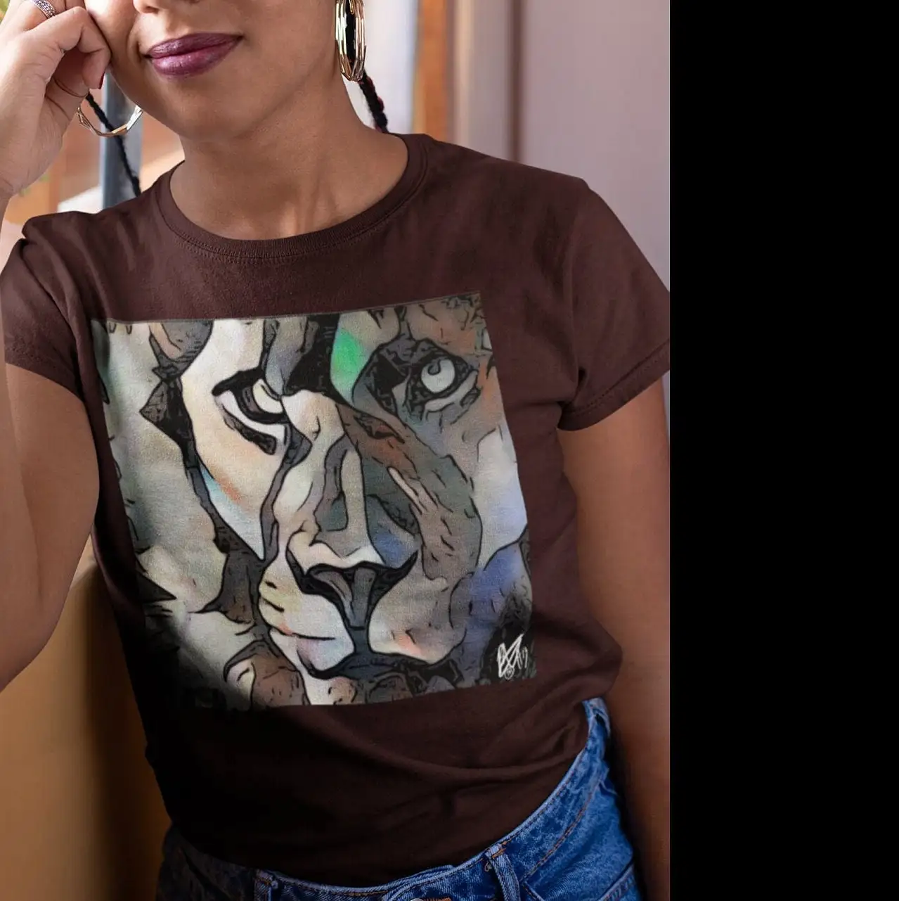 Футболка Love a lion художественная футболка с животными крутая красочная