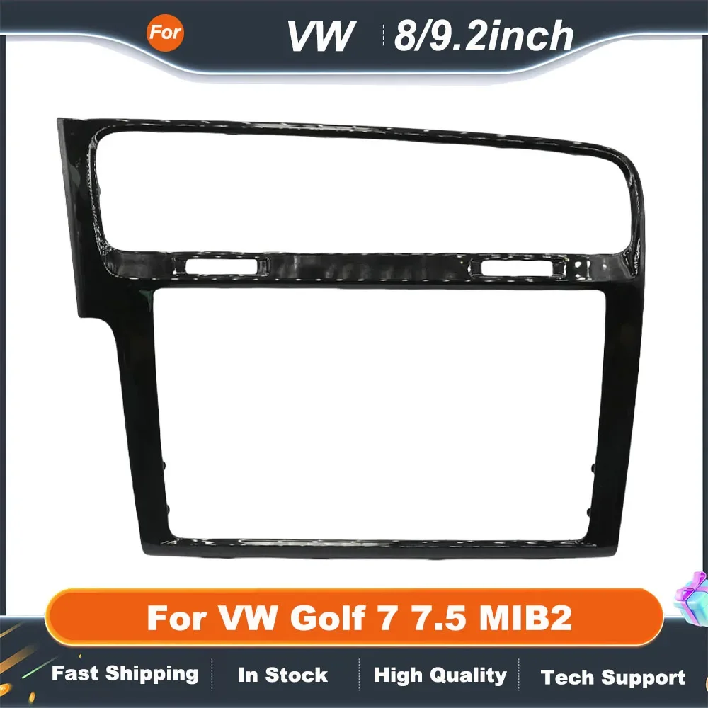 

8-дюймовая 9,2-дюймовая рамка для автомобильного радиоприемника для VW Golf 7 7,5 MIB2, декоративное фортепиано, черный/серый/углеродное волокно, рамка с сенсорным экраном, отделка Fascias