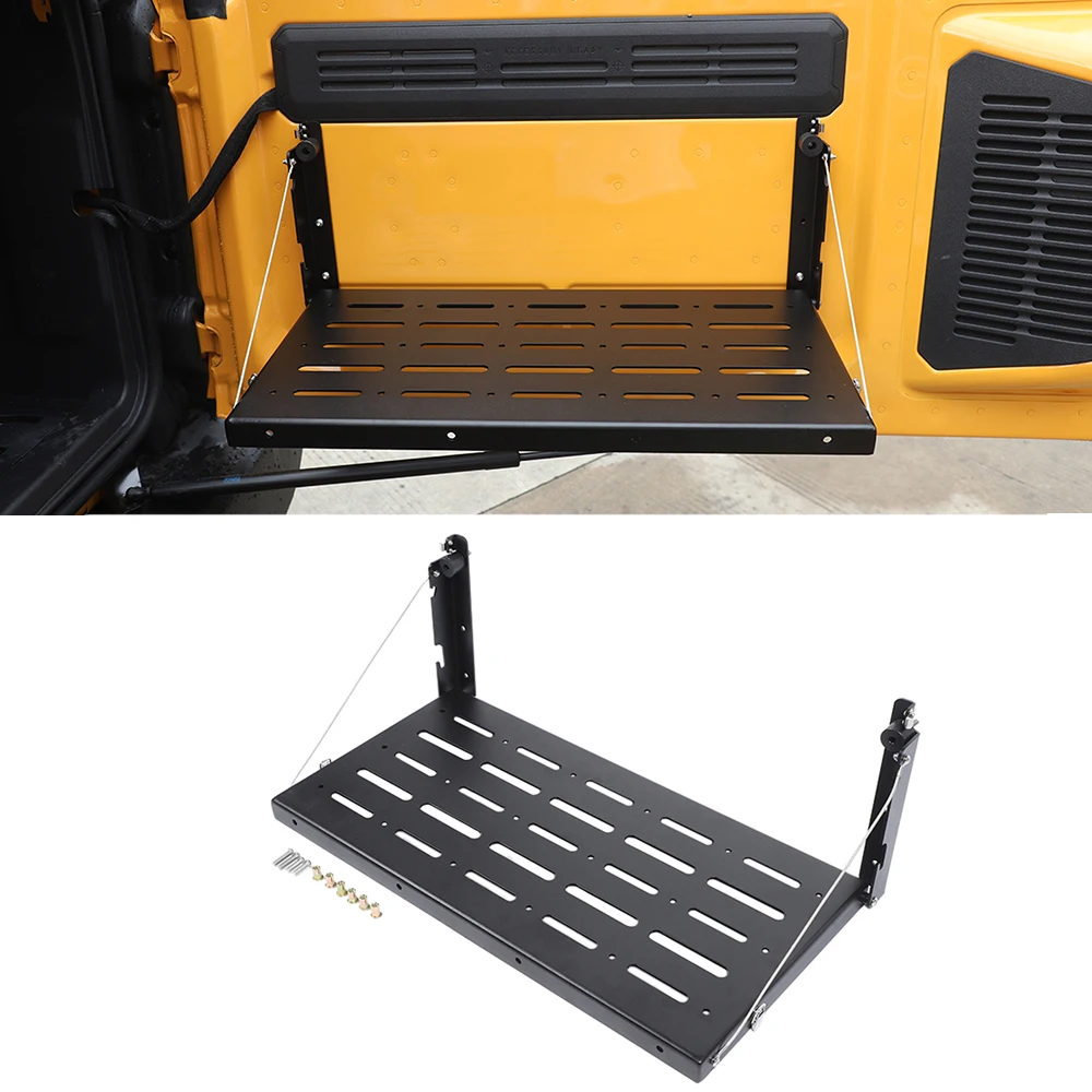 

for Ford Bronco 2021 2022 2023 Car Tailgate Table Rear Foldable Back Shelf Storage Bracket Interior Accessories Iron Black