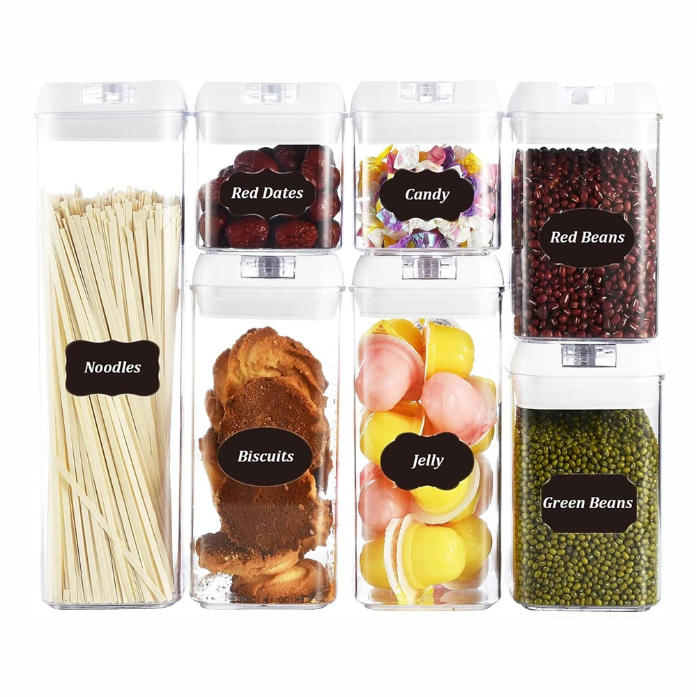 

5/7PC Kitchen Sealed Storage Jars Cans Multigrain Spaghetti Noodle Organizer Tank Food Container Storage Box 0.5L 0.8L 1.2L 1.9L