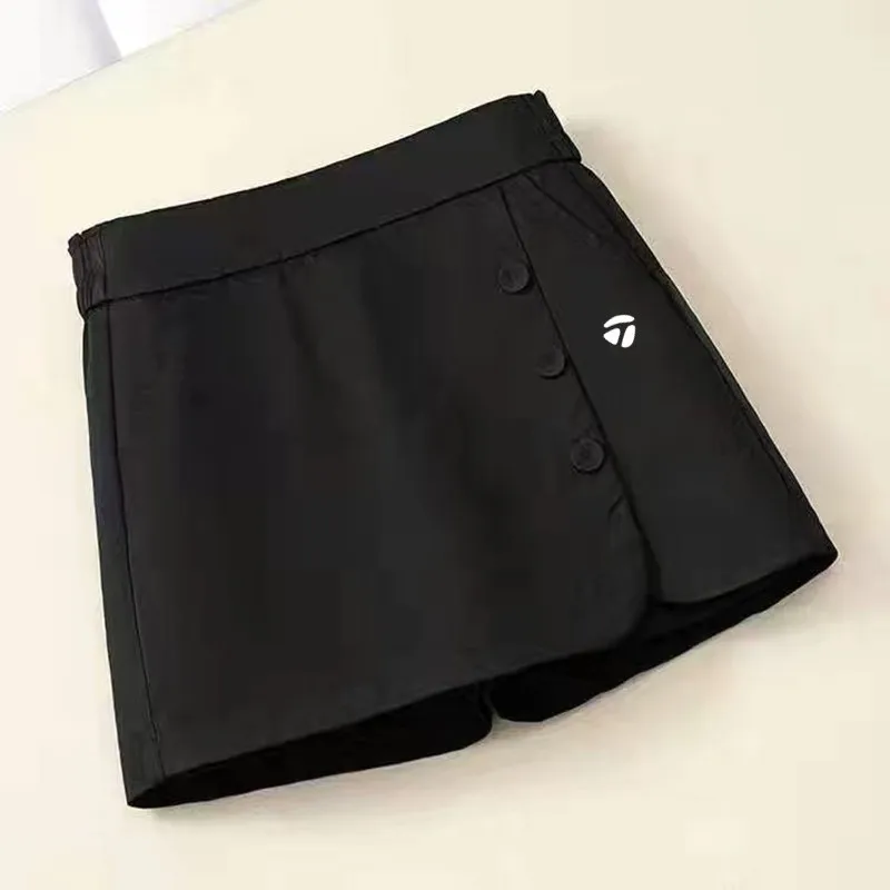 Women's Golf Wear Skirt Shorts Summer Ladies Golf A-line Skirt Pocket Wide-leg Pant Safety Pants Mini Skirt Tennis Golf Shorts