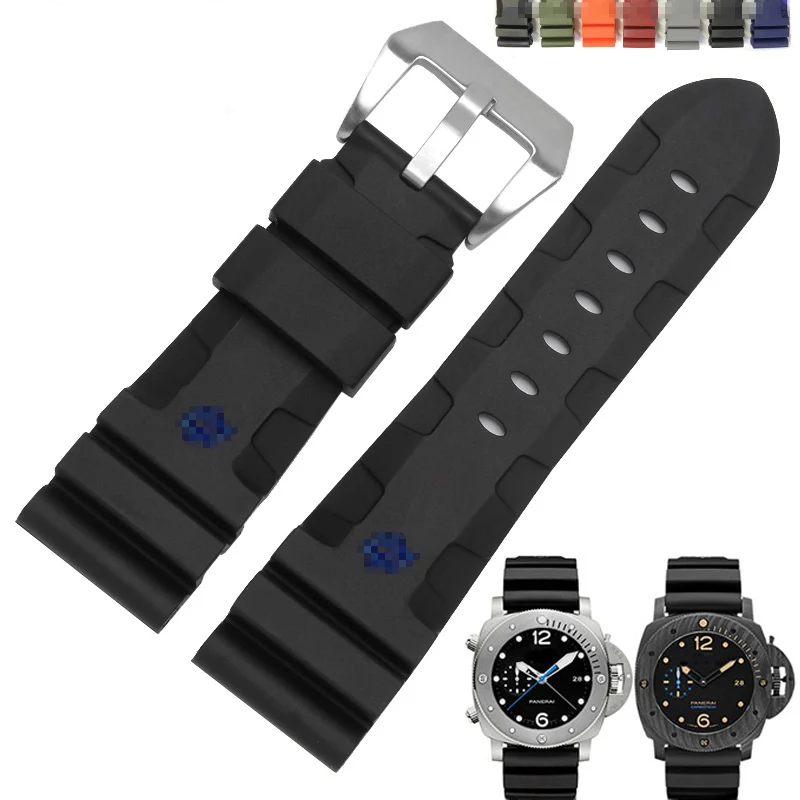 Rubber Watch Band For Panerai SUBMERSIBLE PAM 441/111/386 Silicone Watch Strap Watch Accessories Rubber Watch Band Chain