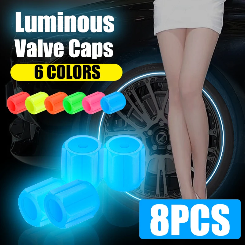 

Luminous Tire Valve Cap Car Motorcycle Bike Wheel Hub Glowing Valve Cover Red Pink Tire Decoration Auto Styling Tyre Accessories