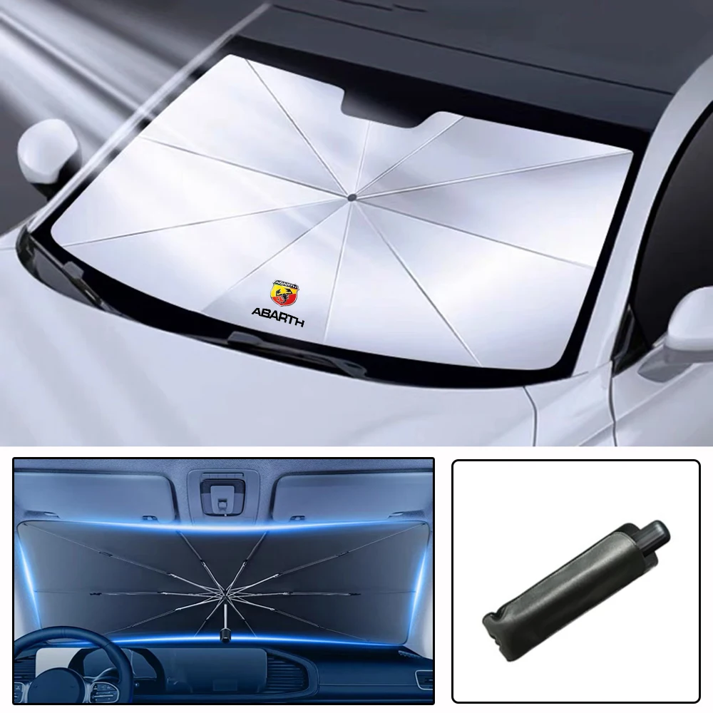 

For Abarth Stilo Palio Bravo Doblo For Fiat 500 Punto Car Windshield Sunshade Umbrella Protector Parasol Foldable Car Sun Shield
