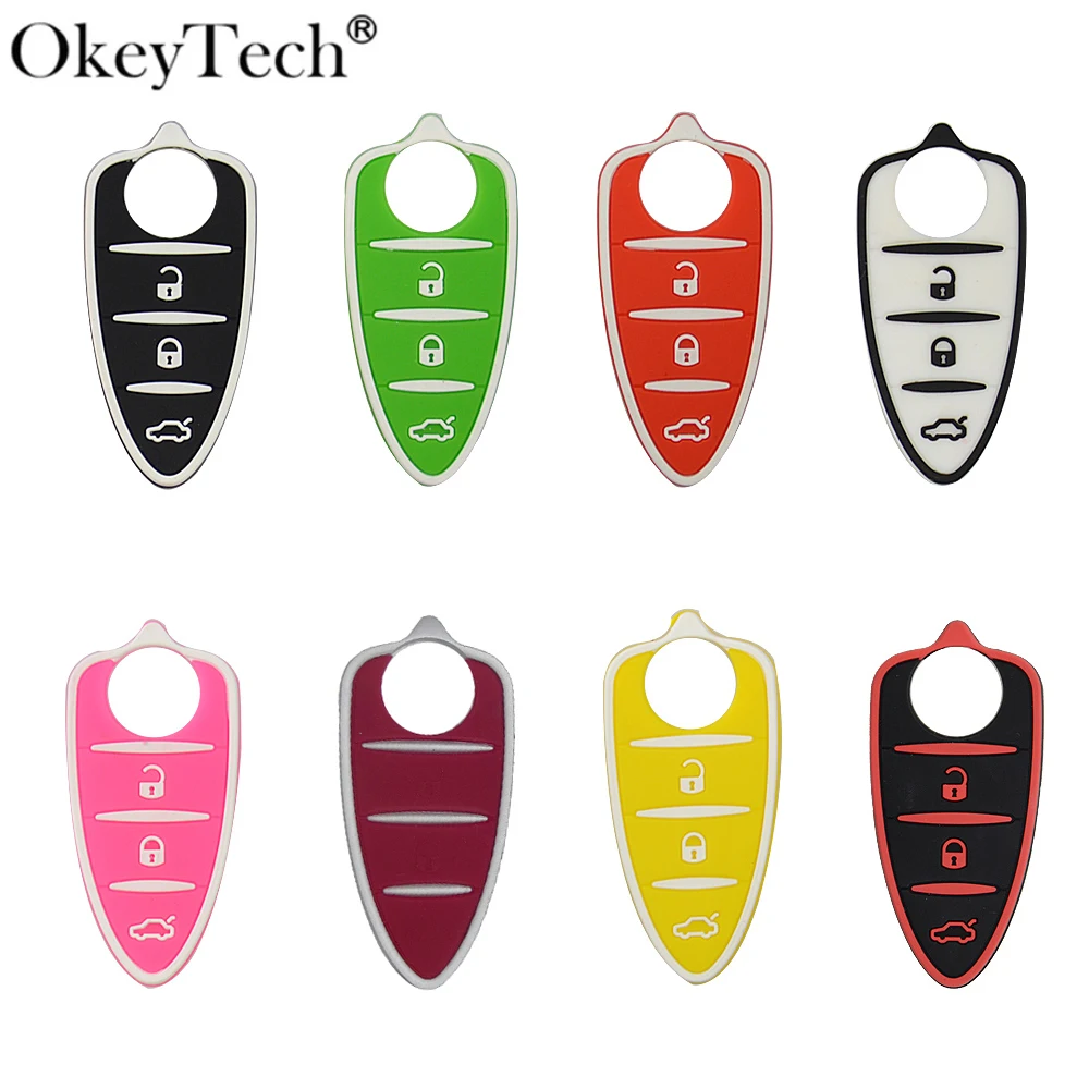 

Okeytech High Quality Silicone Button Pad For Alfa Romeo 4C Mito Giulietta Myth 159 GTO GTA Remote Key Colorful Rubber Key Pad