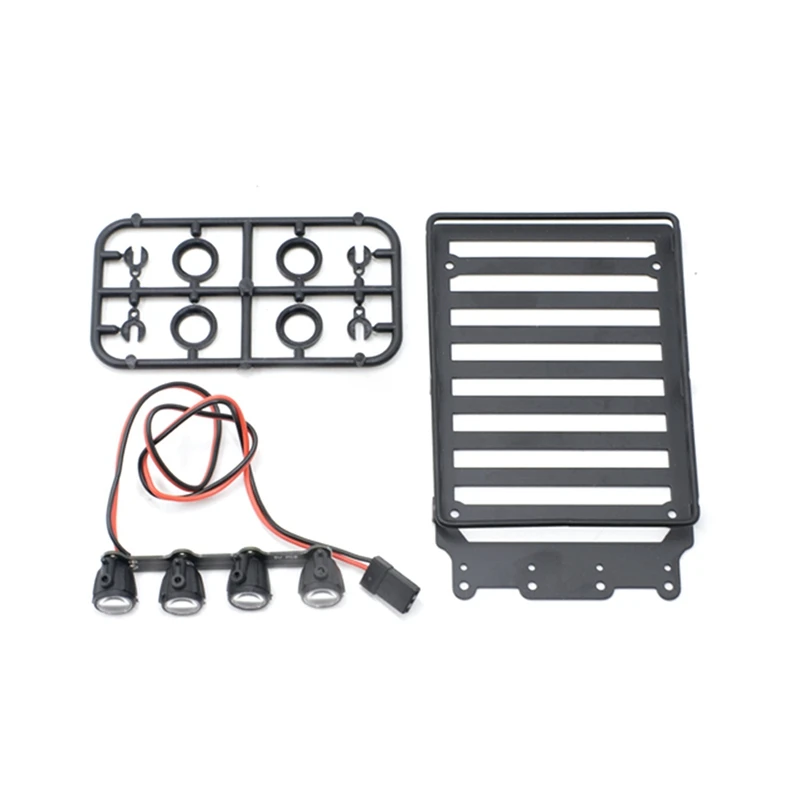 

Metal Roof Rack Luggage Carrier Tray With Spotlight LED Light For Axial SCX24 1/24 RC Crawler Car Upgrade Parts