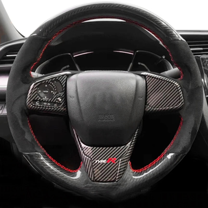 

Чехол на руль автомобиля, нескользящая замшевая оплетка из углеродного волокна для Honda Civic 10 2016-2021 CR-V CRV 2017-2021 Clarity 2018-2021