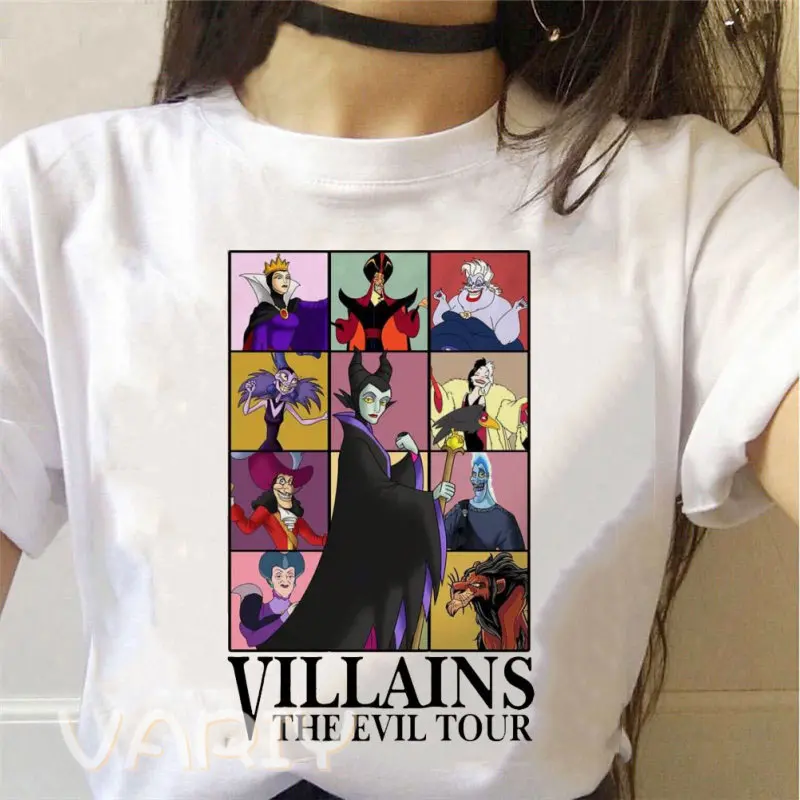 Футболки Villains The Evil Tour женские модные футболки с короткими рукавами Y2K для фанатов