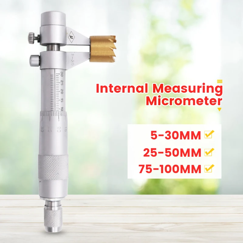 

5-30mm 25-50mm 75-100mm Stainless Steel Internal Measuring Micrometer Vernier Caliper Gauge High Precision Inside Tool