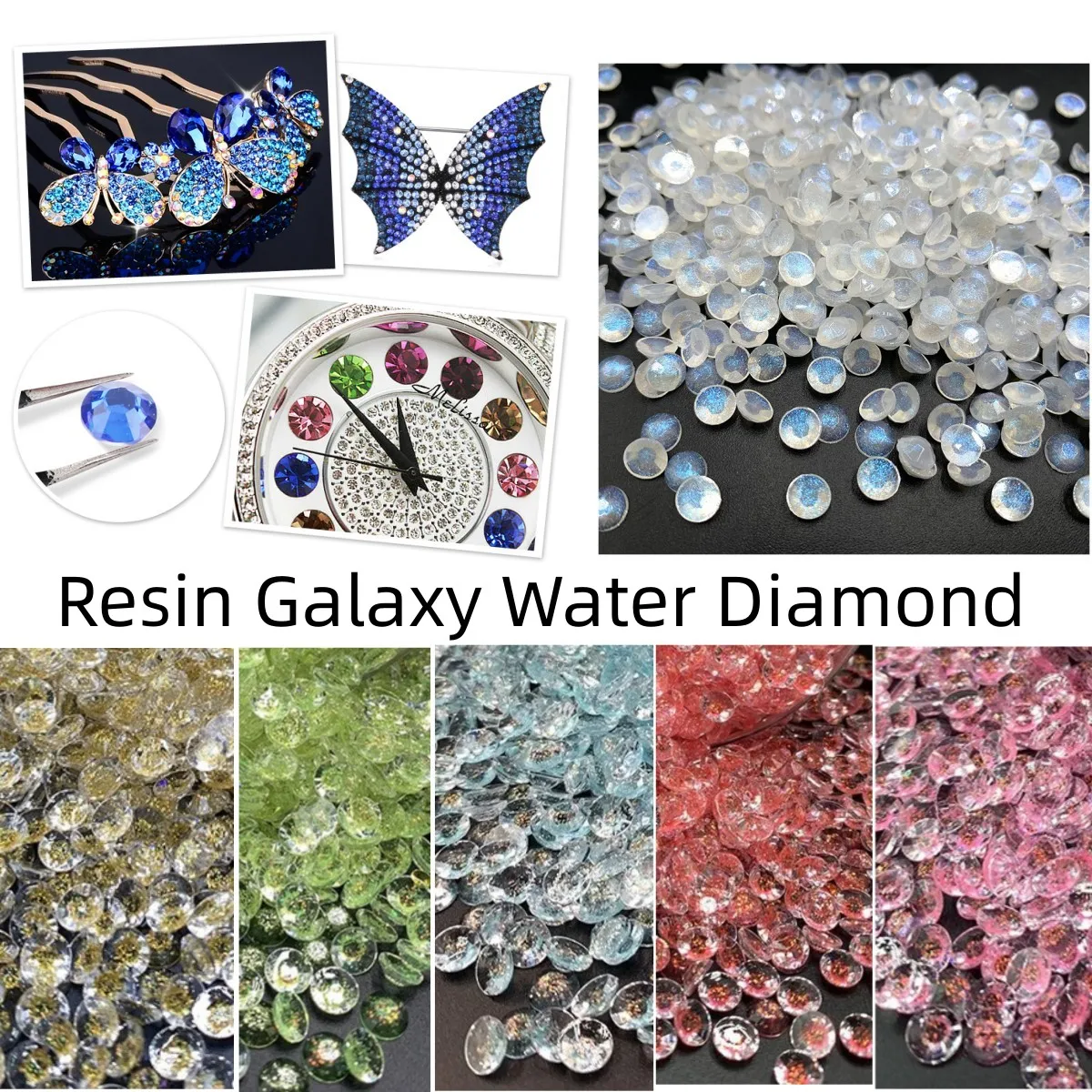 

3-6mm Resin Galaxy Diamond DIY Wishing Bottle Filling Diamond Flat Bottom Diamond Starlight Diamond Starry Sky Diamond Sparkling