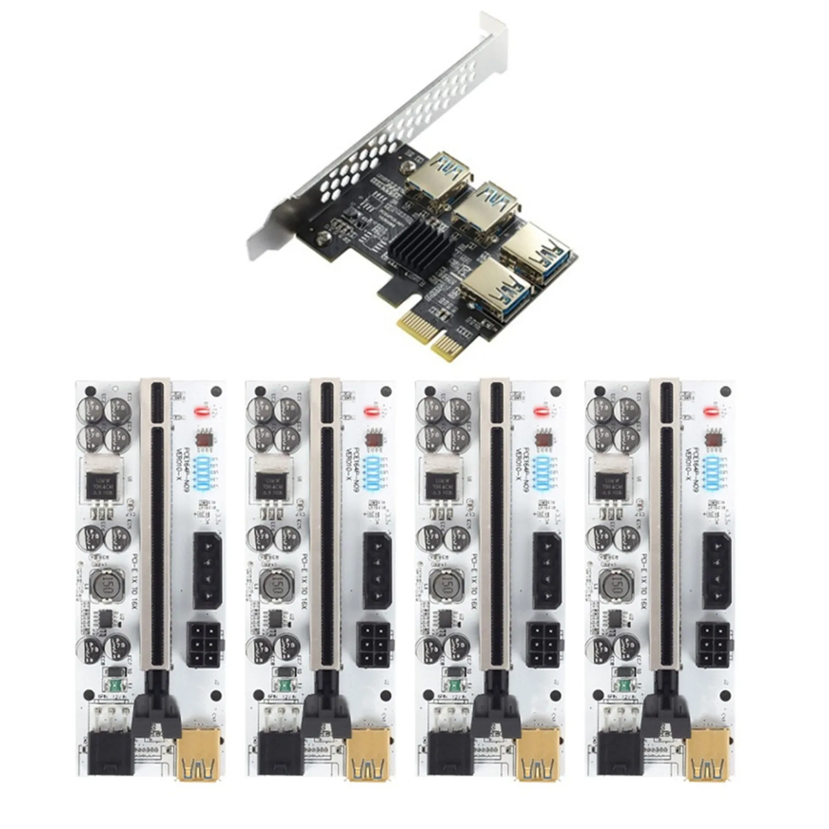 

4 шт., адаптер PCI-E Express для майнинга BTC, 1X до 16X