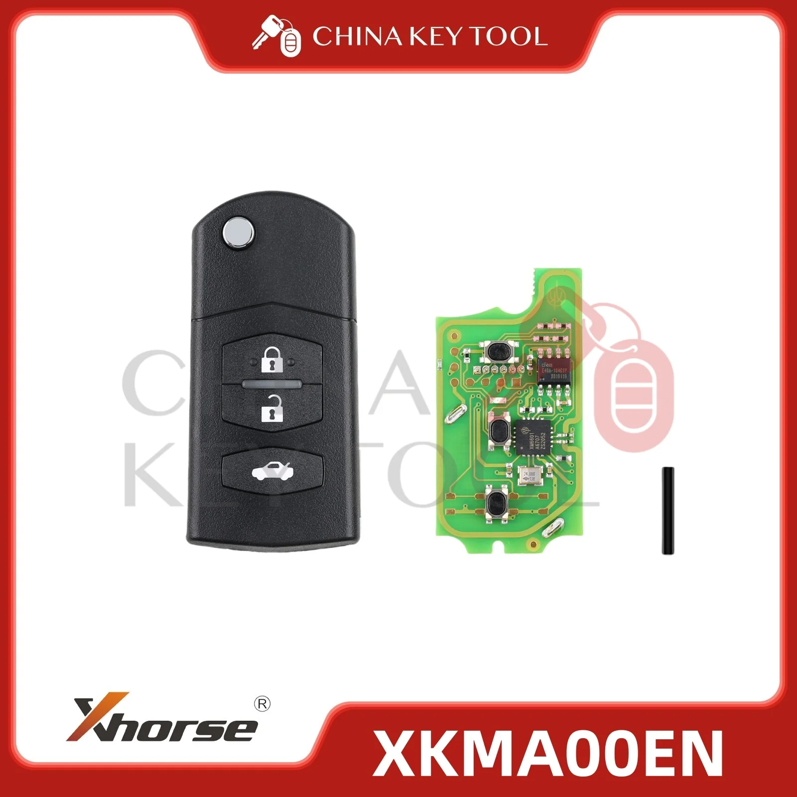 

1PCS Xhorse Wire Flip Remote For Mazda Style 3 Buttons XKMA00EN