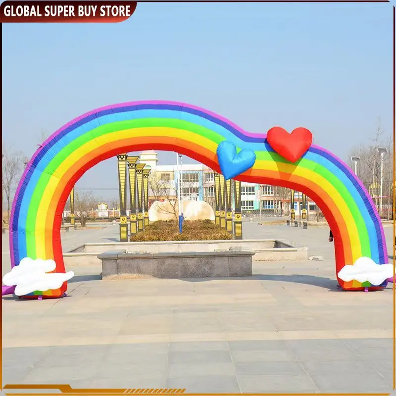 Надувная арка Радужное сердце Арка 6 м/8 м/10 м Рекламная для декора дня рождения
