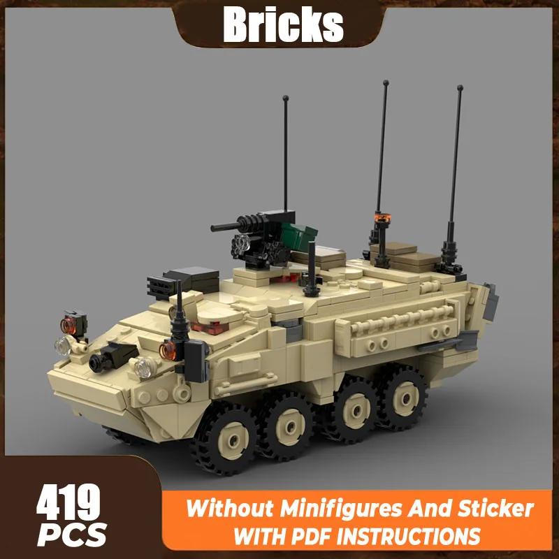Фото Moc Building Bricks Военная модель M1126 StrykerTank Технология Модульные блоки Праздничные подарки Игрушки для детей DIY Наборы для сборки №1