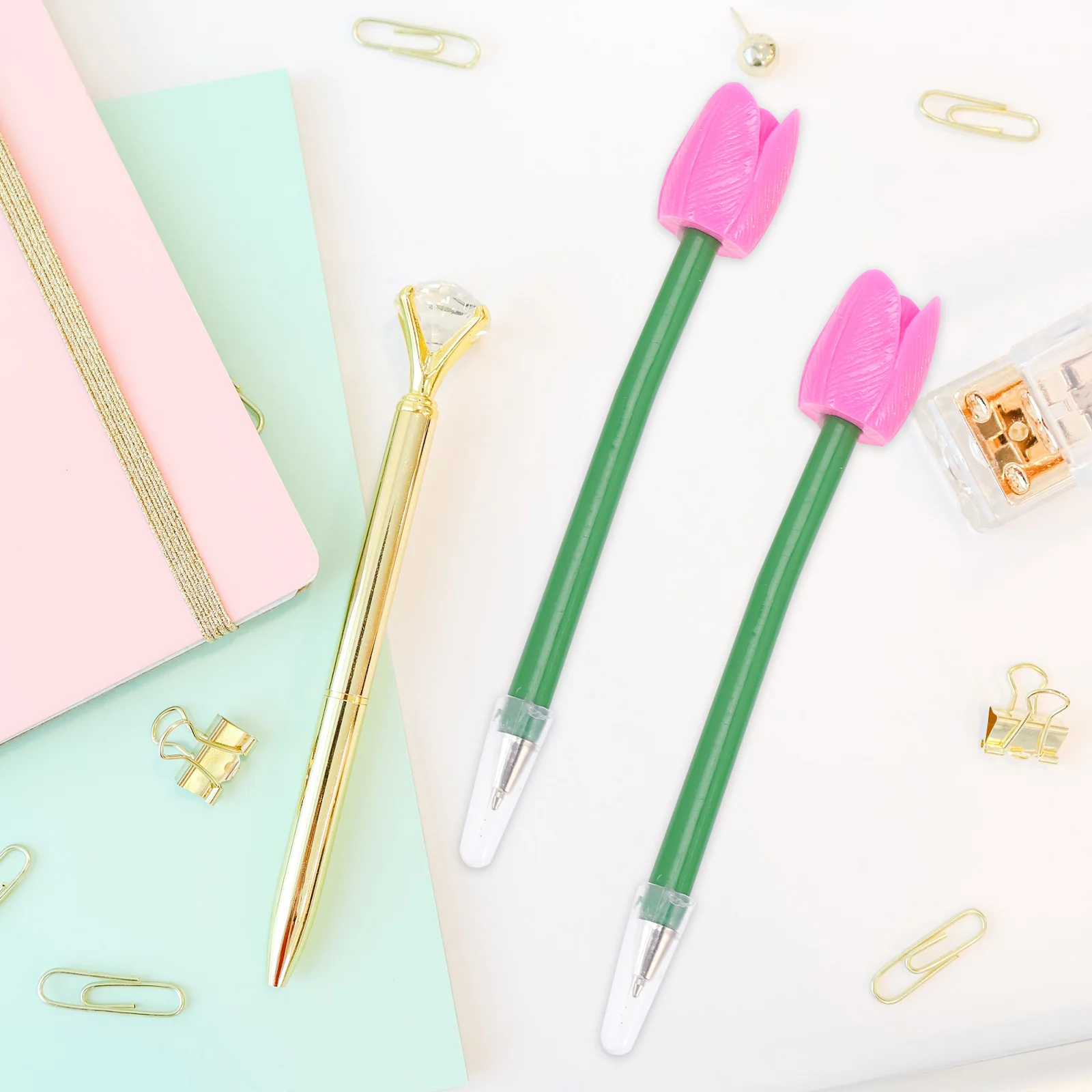 

Pens Pen Flowerballpoint Ink Tulip Kids Noveltyoffice Rose Bulk Liquid Partyday Kawaii School Writing Fake Children Rollerball