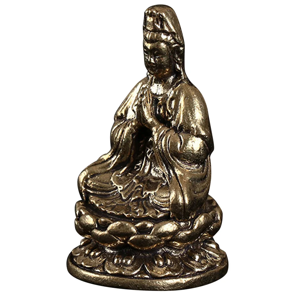 

Brass Avalokitesvara Ornament Home Avalokitesvara Decor Retro Quan Yin Statue