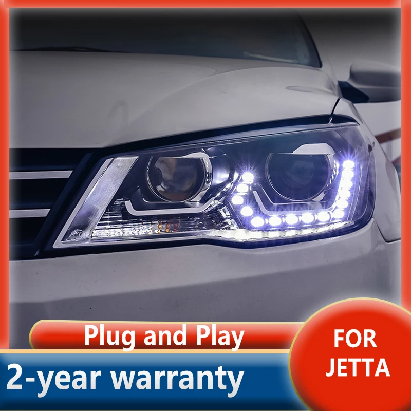 

For VW Jetta MK6 Headlight 2013-2016 LED Headlight Angel Eye DRL Bi Xenon Lens High Low Beam Parking Fog Lamg head lamp