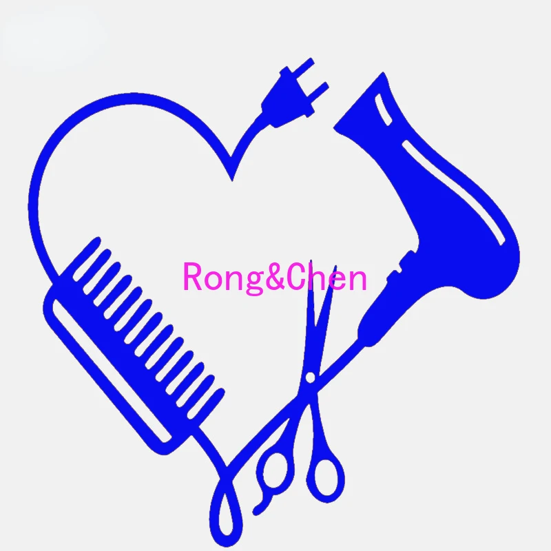 

Rongchen Trading Car Sticker Hair Stylist Heart Comb Scissor Dryer KK Motorcycle Waterproof Scratch-Proof Sunscreen PVC Boutique