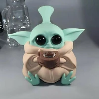 disney star wars baby yoda pipe unique cigarette pipe glass bowl tobacco holder silicone smoking accessories toy gift for adults