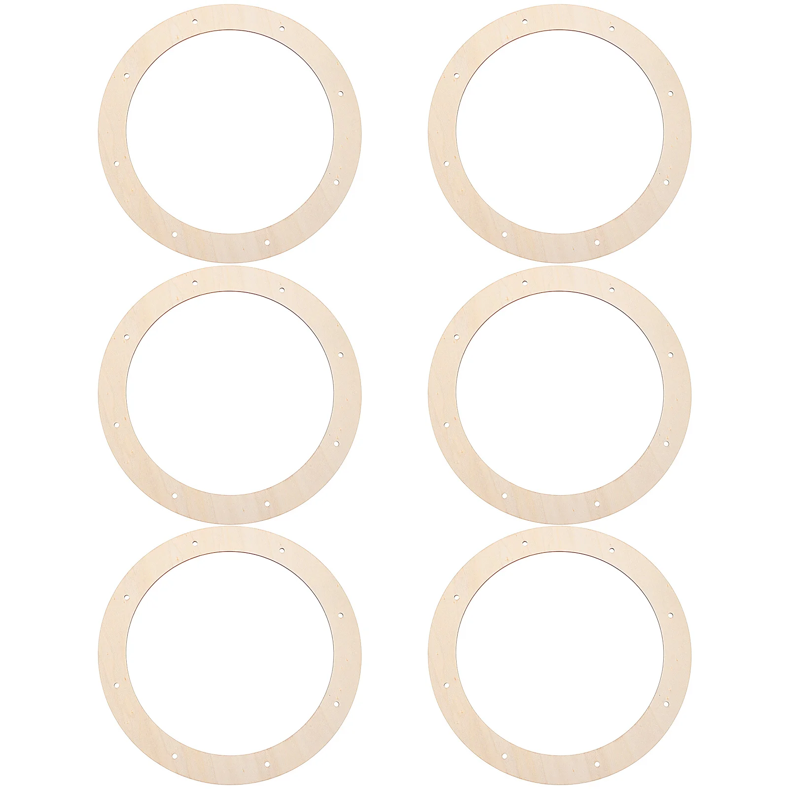 

6 Pcs Wreath Frame Natural Wood Made Frames Circle Backdrop Stand Metal Rings Crafts