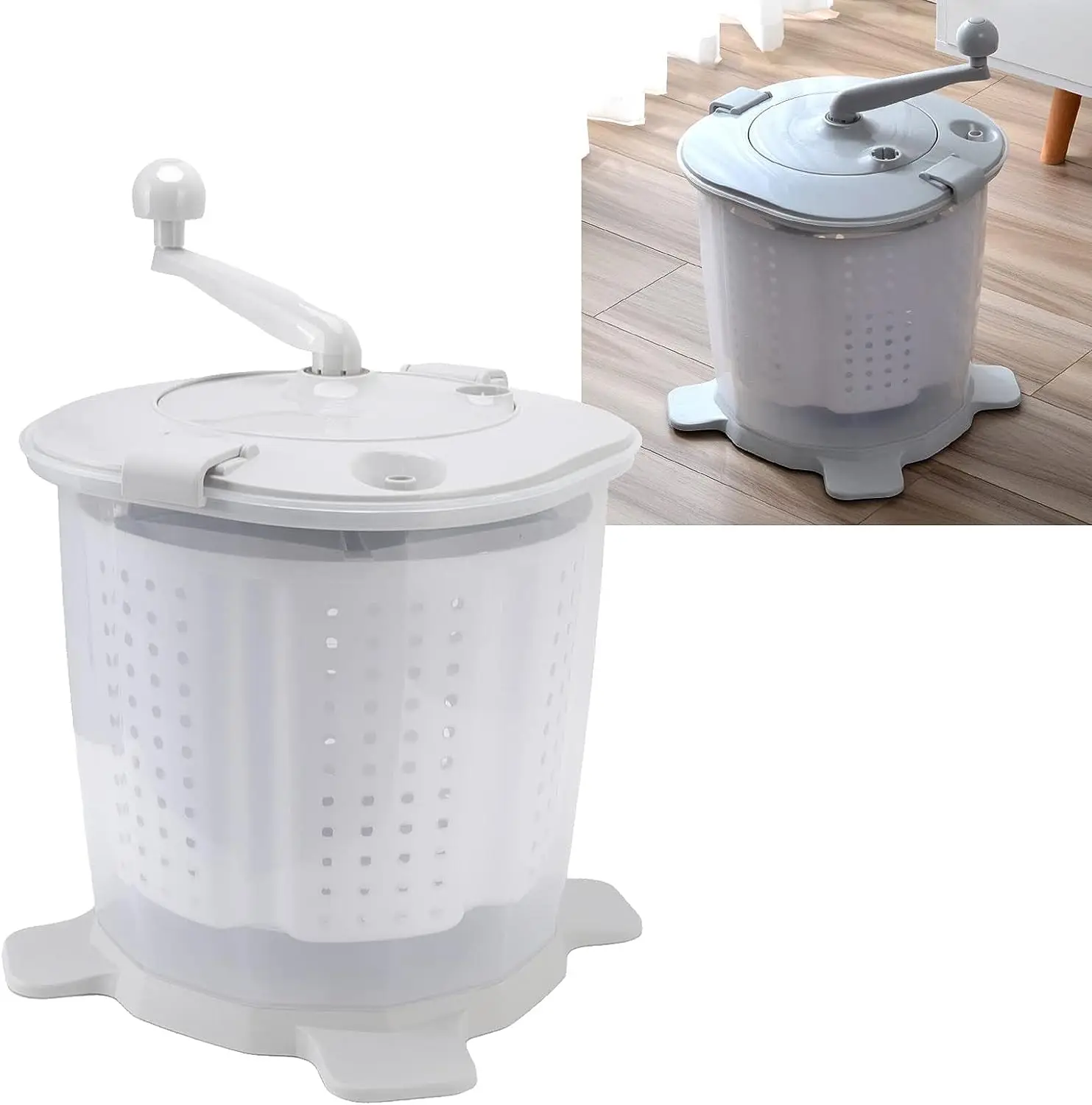 

Maching, Hand Crank Washing Machine Manual Washer with Detachable Wash Basket Portable Washing Maching 1200rpm Rotating Speed &a