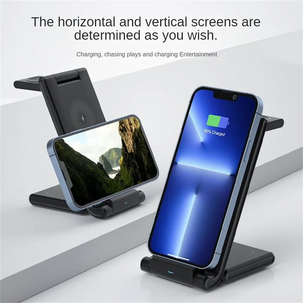 

Faster Wireless Charger Stand Portable Heat Dissipation Mobile Phone Charging Dock Black Folding Phone Chargers Fast Charge