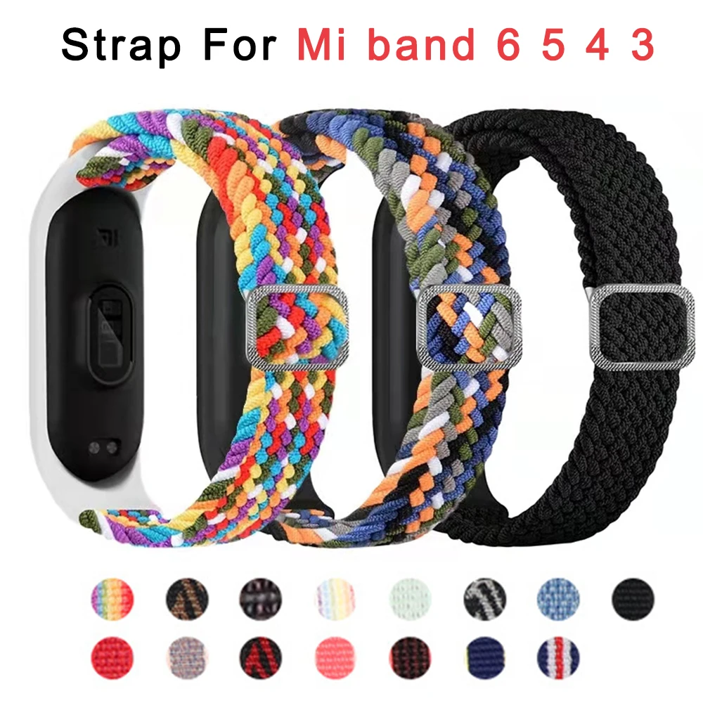 

Ремешок нейлоновый для Xiaomi mi Smart band 6 5 4 3, сменный спортивный цветной браслет для Mi band 7, Прямая поставка