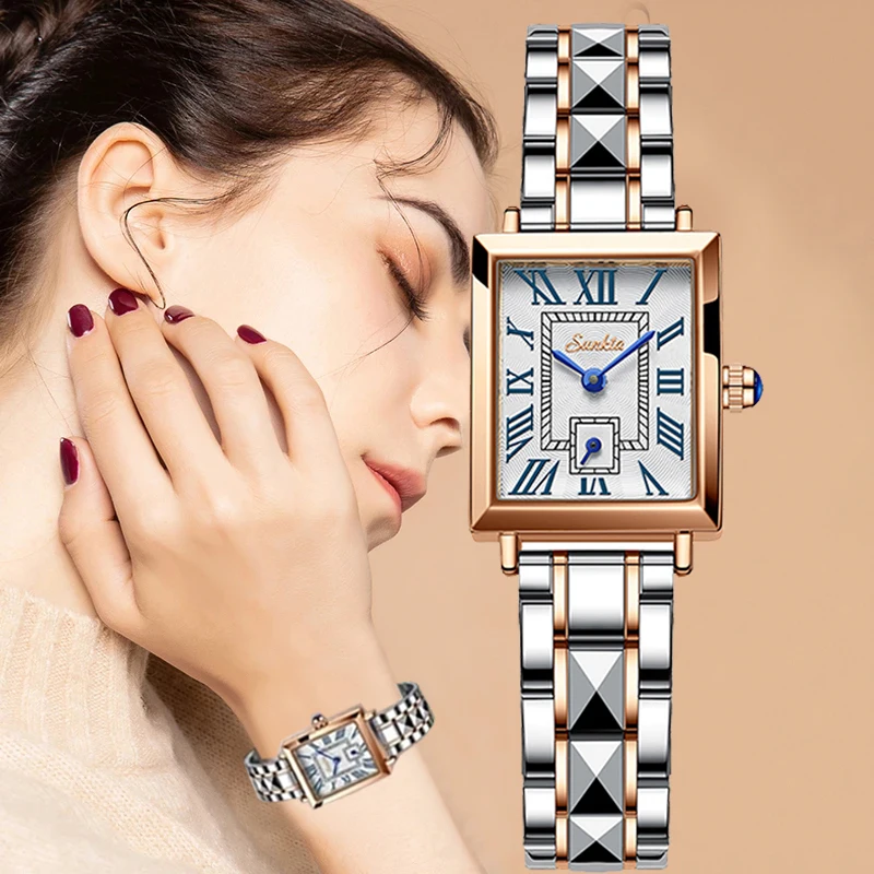 LIGE Luxury Women Watch Top Brand Fashion Waterproof Stainless Steel Sunkta Ladies Quartz Wristwatch Montre Femme Beautiful