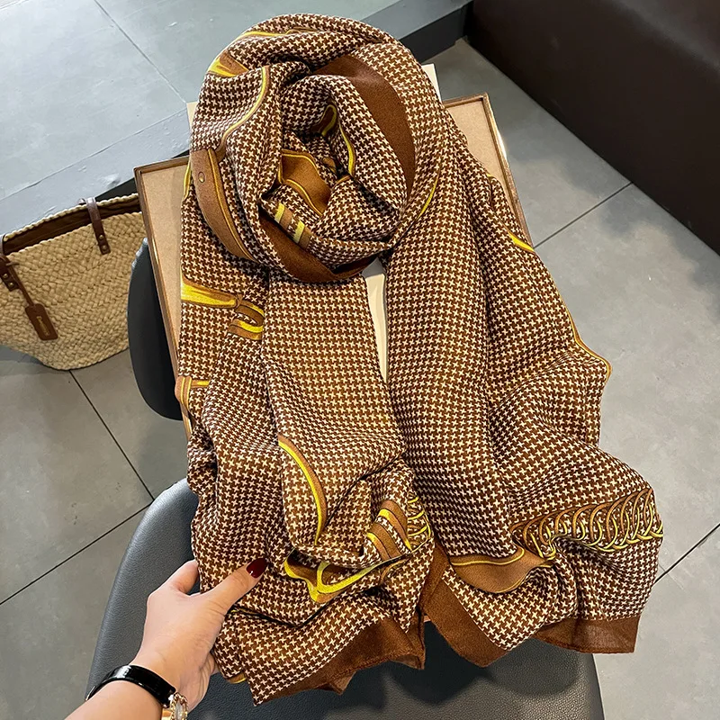 

Autumn Design Beach Muslim Scarf Luxury Cotton And Flax Shawls Fashion Style 180X90CM Scarves Winter 2022 Popular Print Bandanna
