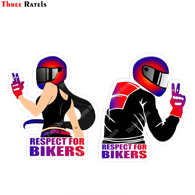 

Three Ratels B346 Respect For Female Bikers Sticker Vinyl Waterproof Material Anti Scratch Film Decal Decoration