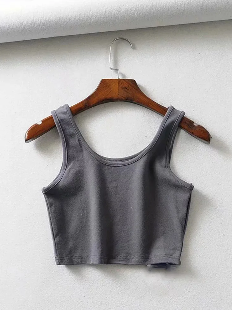 Сексуальные женские летние укороченные топы без рукавов Короткие хлопковые