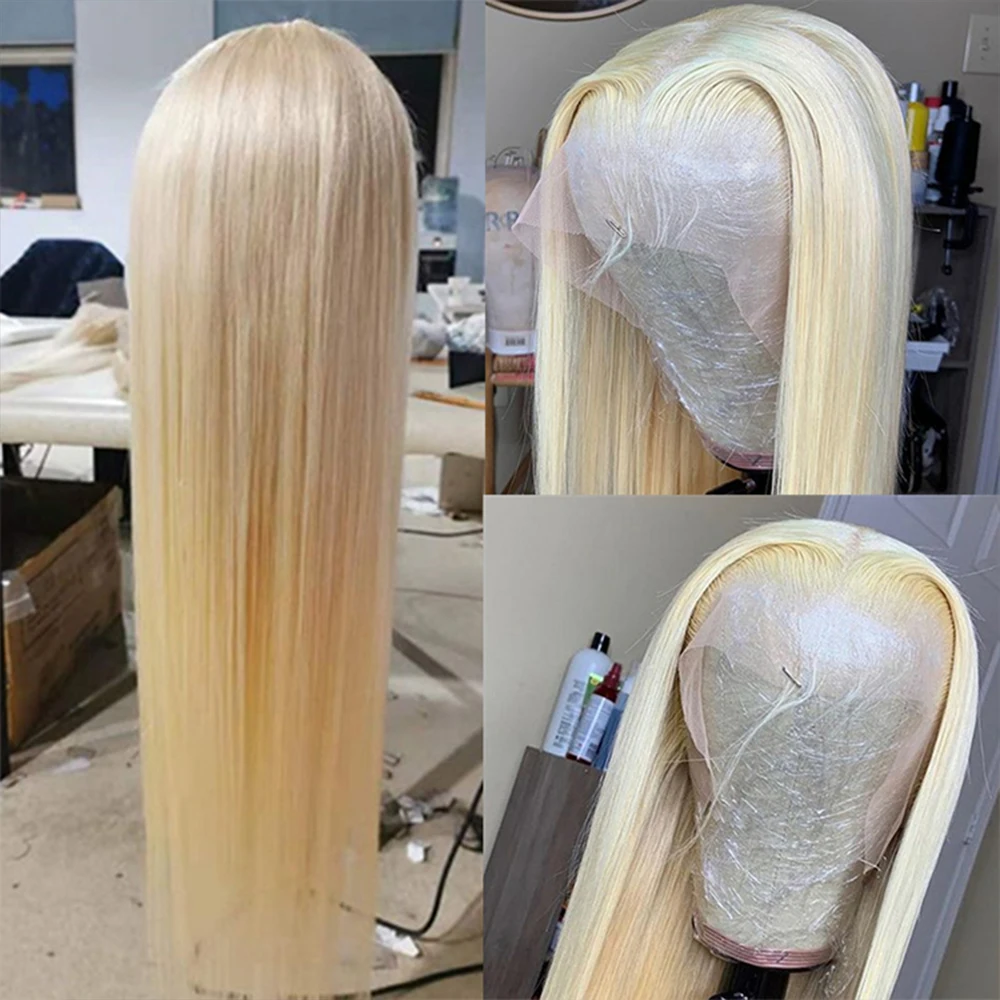 613 Honey Blonde T Part Human Hair Wig Colored 13X4 4X4X1 Pre Plucked Straight Lace Frontal Economic Women Transparent Brazilian enlarge