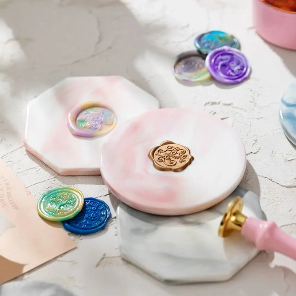 

Ins Natural Simple Marble Coaster Adorable Dreamy Fire Paint Seal Pad Beautiful Delicate Heat Insulation Pad