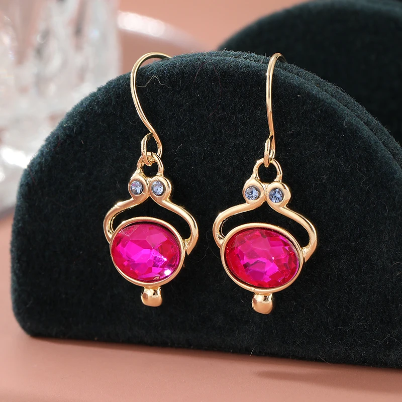 Новые винтажные элегантные серьги-подвески из синтетического циркона