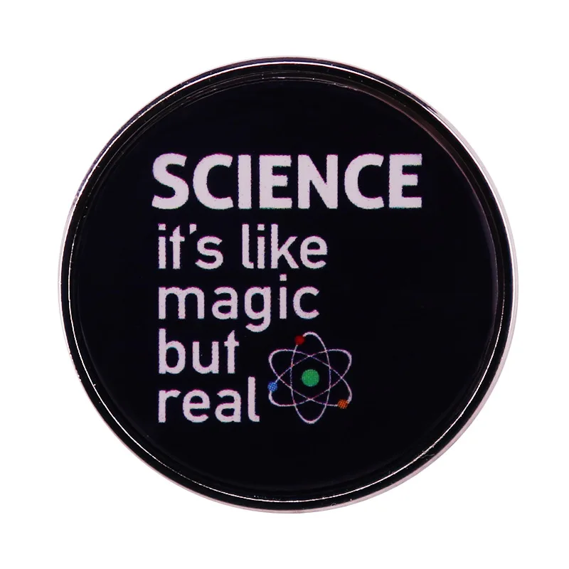 Эмалированная брошь с научной лабораторией изысканный круглый значок