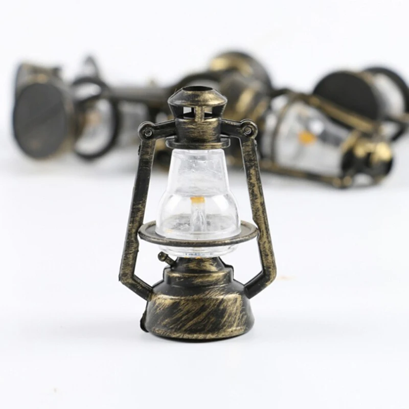 

1Pc 1:12 1:6 Dollhouse miniature retro oil lamp doll house accessories toys