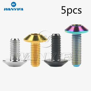 Титановые болты wanifa, Шестигранная головка M6 x 12 15 20 мм, винты для мотоцикла, 5 шт.лот