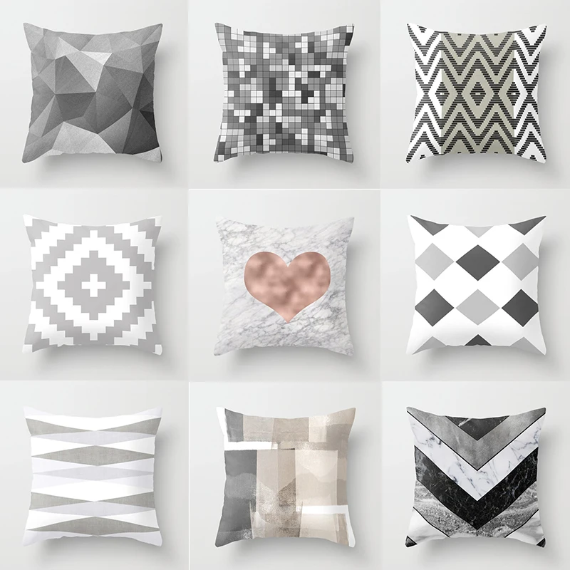 

Cushion Cover Decorative Pillowcase Grey Geometric Pillow Sofa Cushion Nordic Home Decor Pillowcase Moda
