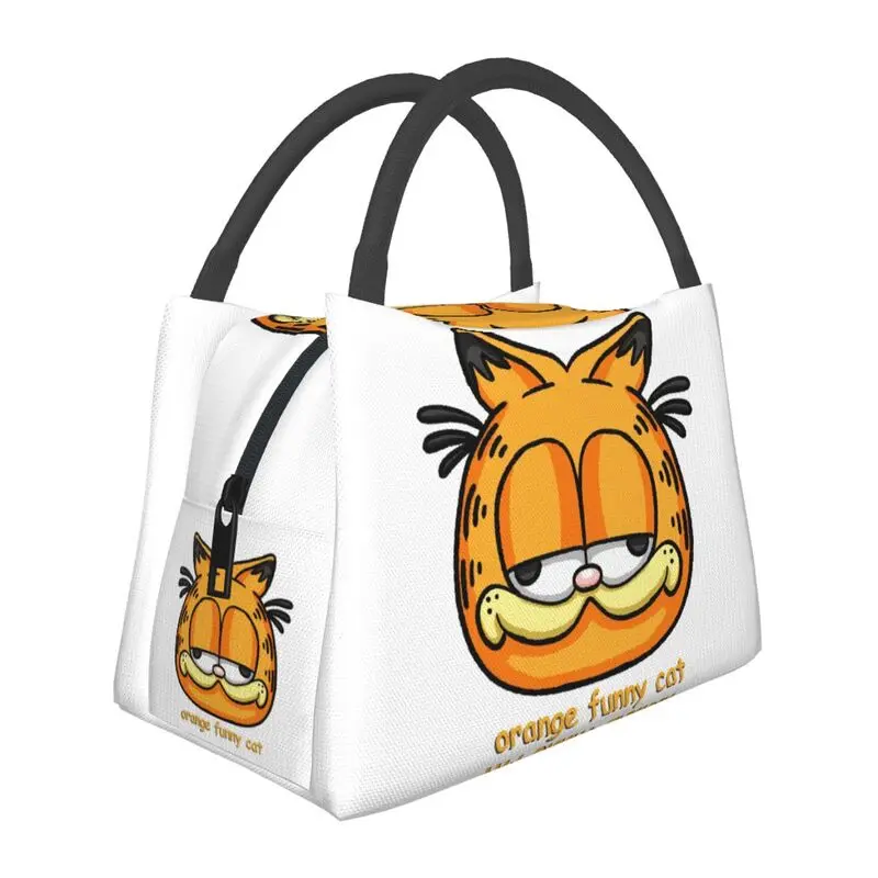 

Garfields Funny Cat Insulated Lunch Bags for Women Leakproof Comic Cartoon Cooler Thermal Bento Box Office Picnic Travel