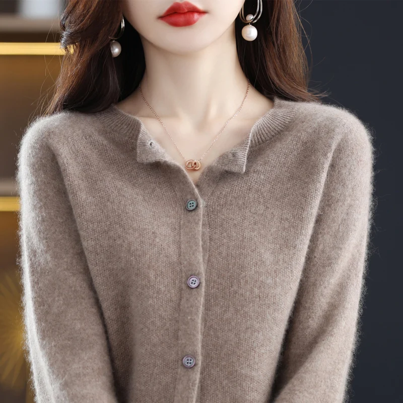 

Cardigans Knitwears Sweaters for Women Clothing 100% Merino Wool Spring Knitted Cashmere Coat Autumn Fashion Jackets Luxury Tops