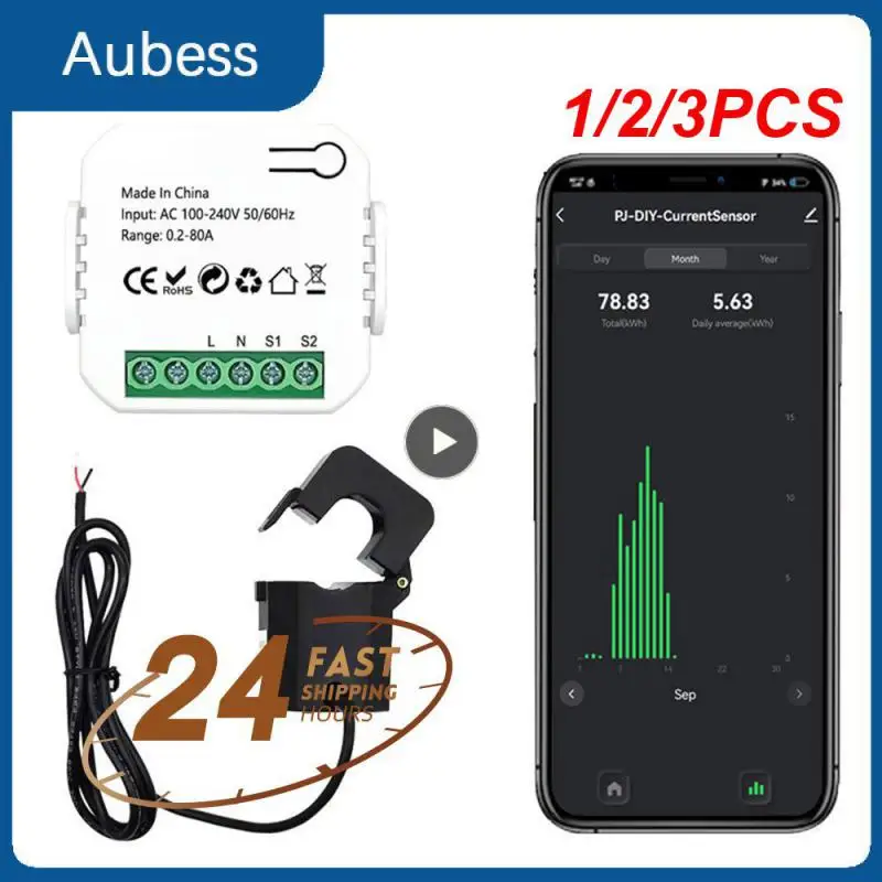 

Счетчик энергии Tuya Smart Life с Wi-Fi, 80 А, 1/2/3 шт.