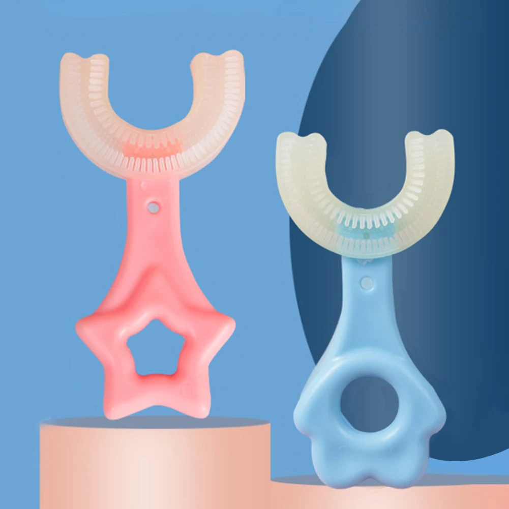 

Kids Toothbrush U-Shape 360 Degree Infant Teether Baby Toothbrush Children Silicone Brush For Toddlers Oral Care Cleaning