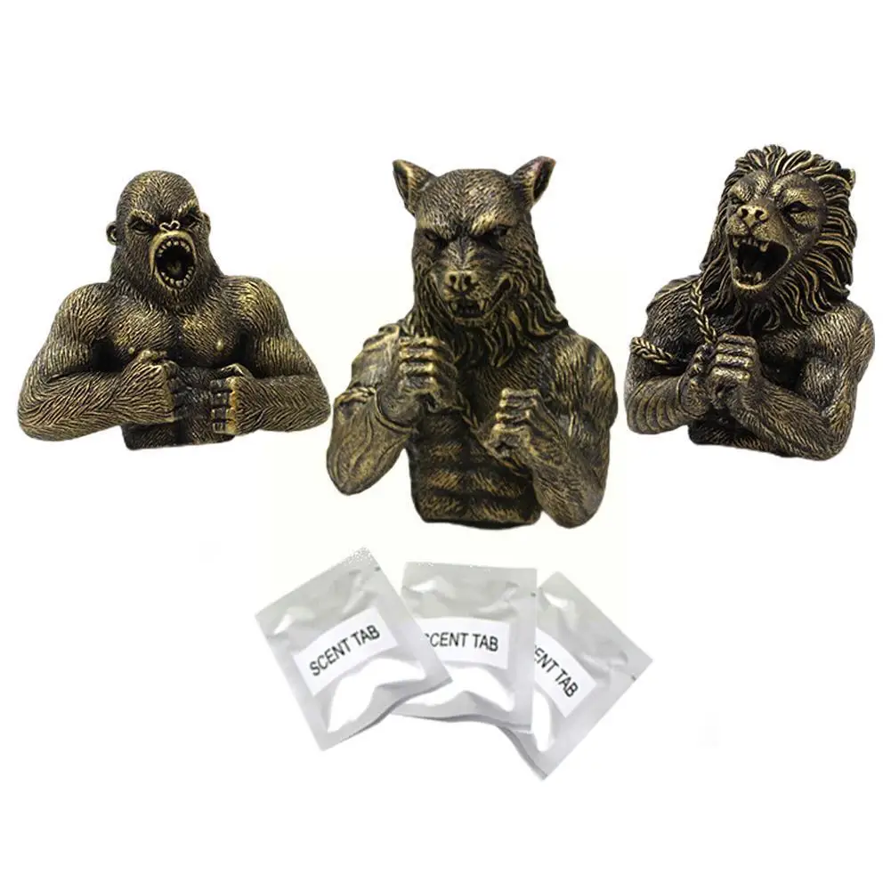 3 шт. боевого освежителя воздуха с изображениями волка, льва, шимпанзе и гориллы, подвеска с ароматом парфюма из смолы, аксессуары для автомобиля интерьера N0D2.