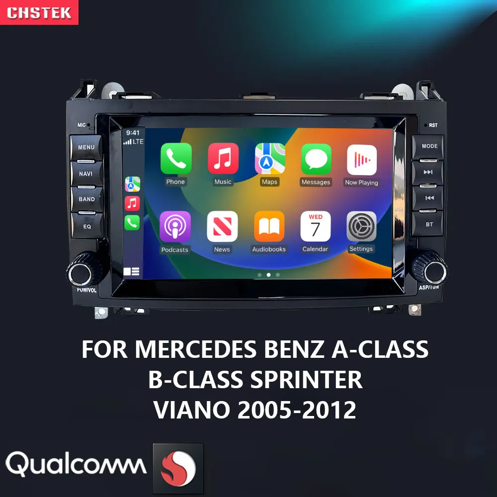

CHSTEK Car Radio Multimedia DVD CD Player Qualcomm Carplay for Mercedes Benz A B Class B200 W169 W245 Viano W639 Sprinter W906