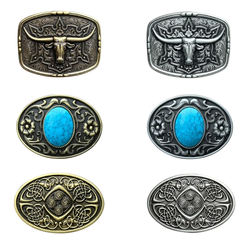 

Men Fashion Belt Buckle Multiple Type Metal Relief Teens Rock Waist Belt Buckle